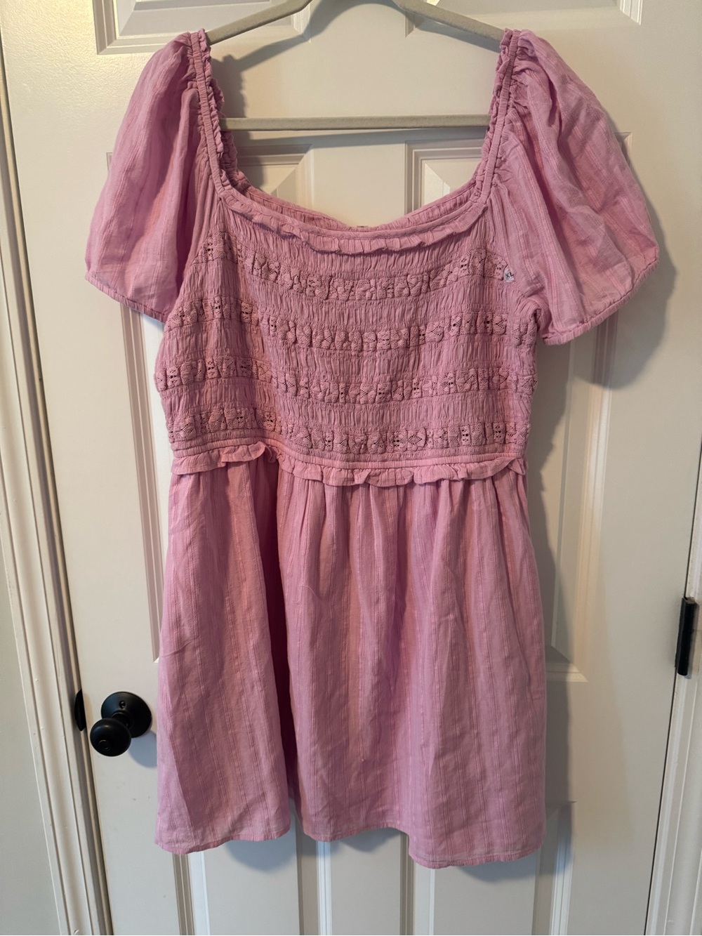 American Eagle Pink Smocked Cotton Dress